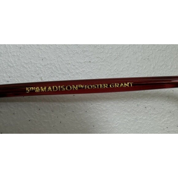 5TH & Madison " ELANA WIN " Transparent Red Striped Reading Glasses Frames Only - Picture 9 of 9